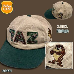 Vintage Warner Bros 1991 TAZ Tazmanian Devil Embroidered Acme Clothing Cap Hat!